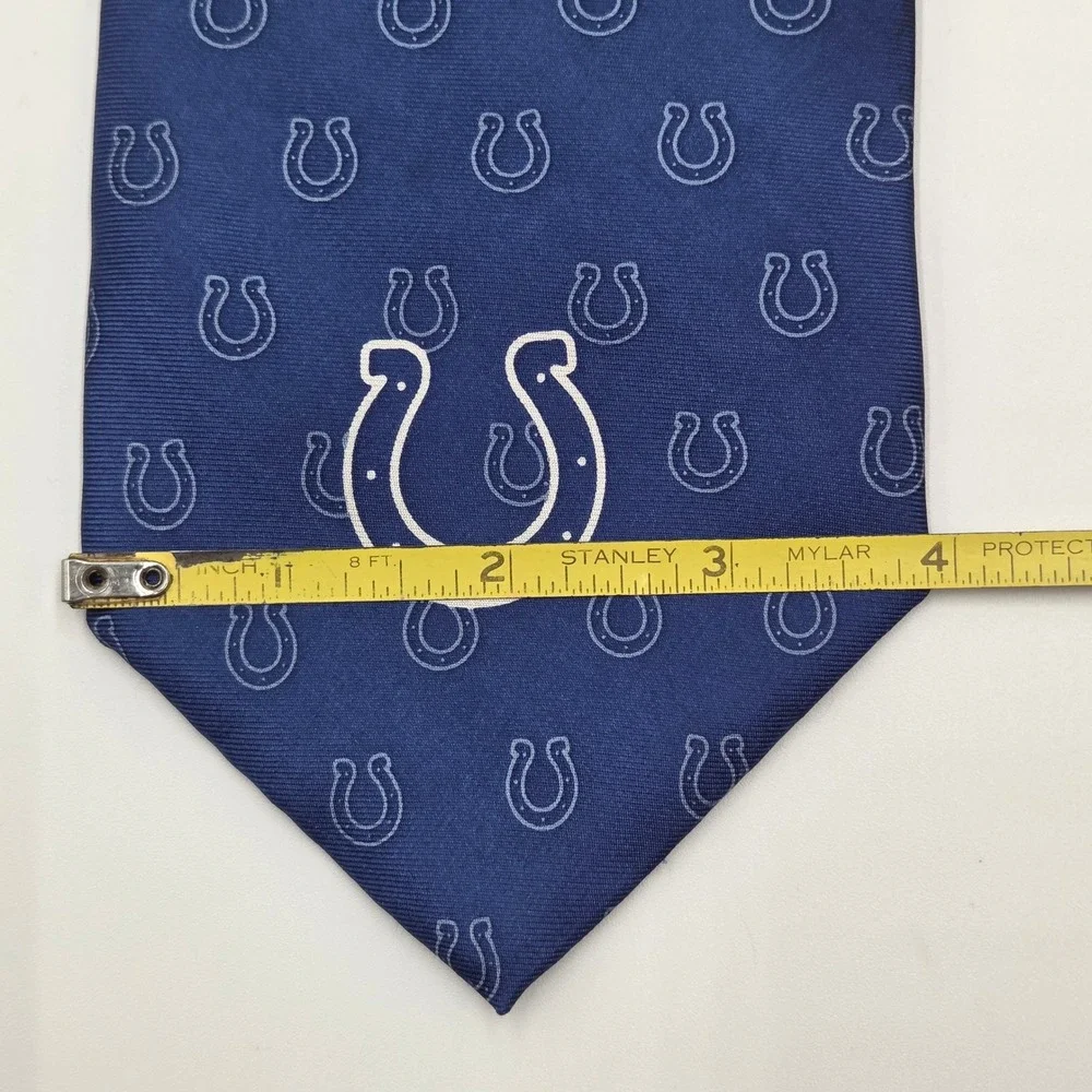 NWT Indianapolis Colts Silk Tie Horseshoe Logo Necktie Blue NFL Football USA